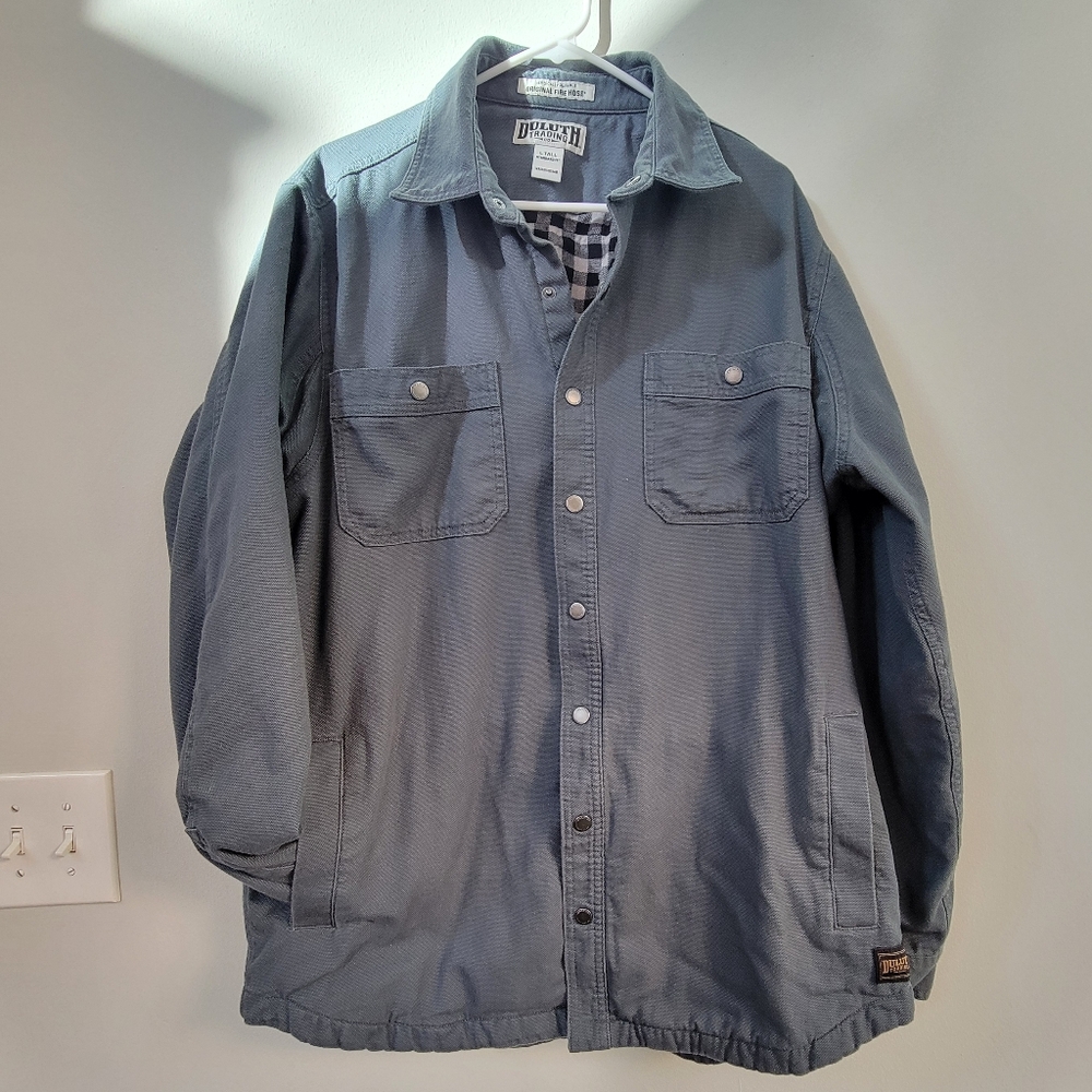 Duluth Trading Trucker Canvas Chore Coat Men's Size L Tall Utility Workwear